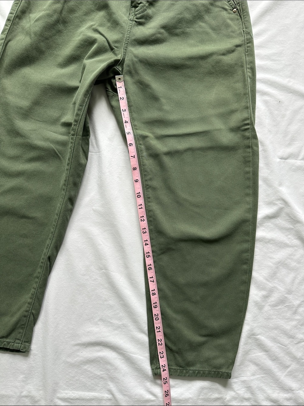 Zara Green Paperbag Waist Tapered Pants - Picture 3 of 9